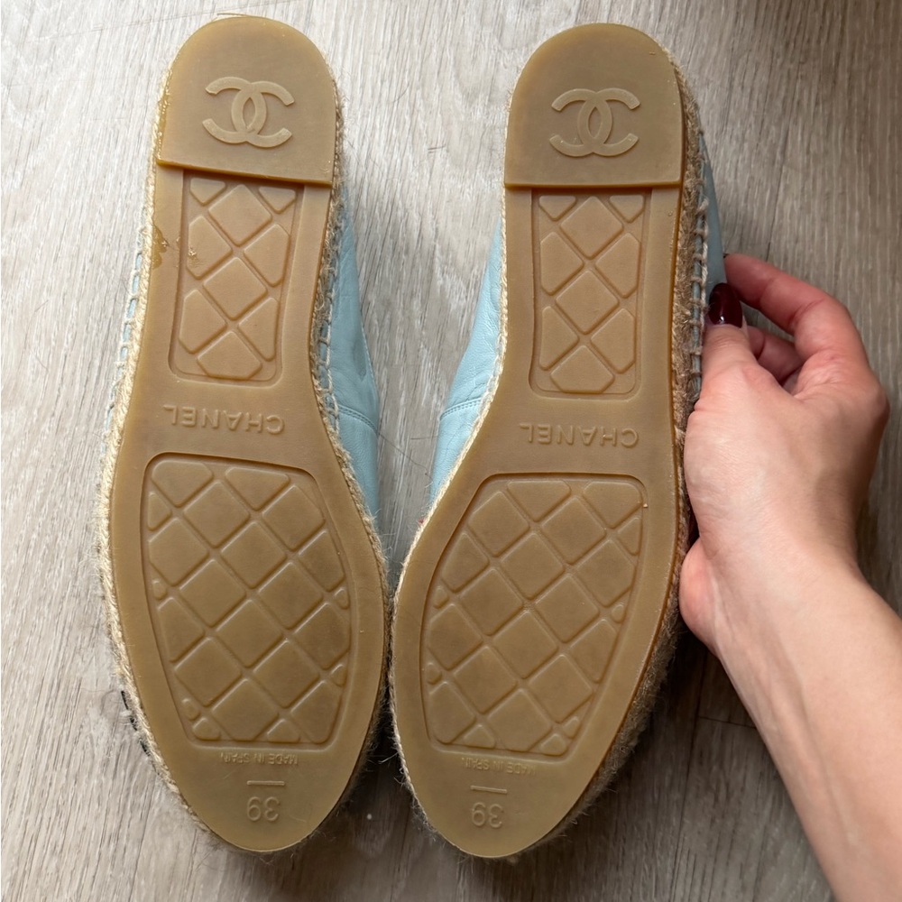 CHANEL Women's Light Blue and Black Espadrilles - Picture 3 of 3